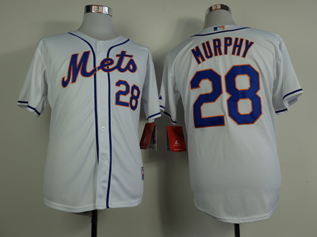 Men New York Mets #28 Murphy White MLB Jerseys->new york mets->MLB Jersey